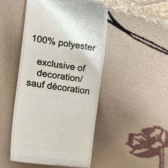 Maurices XL Cream Gold Chiffon Floral Pullover Lantern Sleeve Top Blouse Shirt - Picture 6 of 6